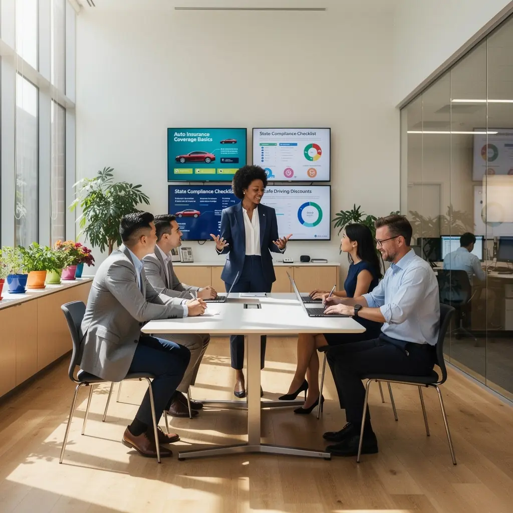 Schemat porównawczy różnych ofert ubezpieczeń samochodowych.