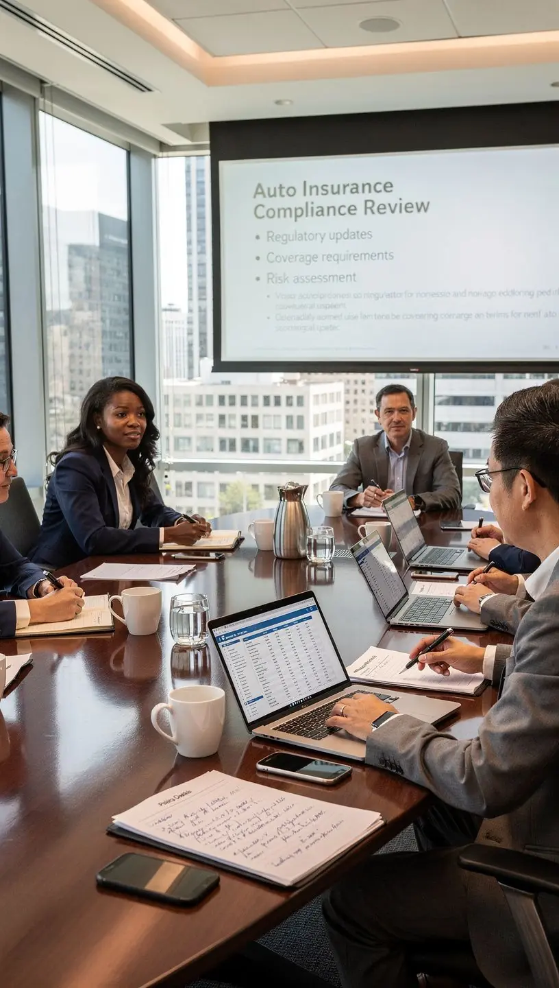 Schemat przedstawiający różnice w pokryciu ubezpieczeniowym w różnych stanach, z oznaczeniem lokalnych regulacji.