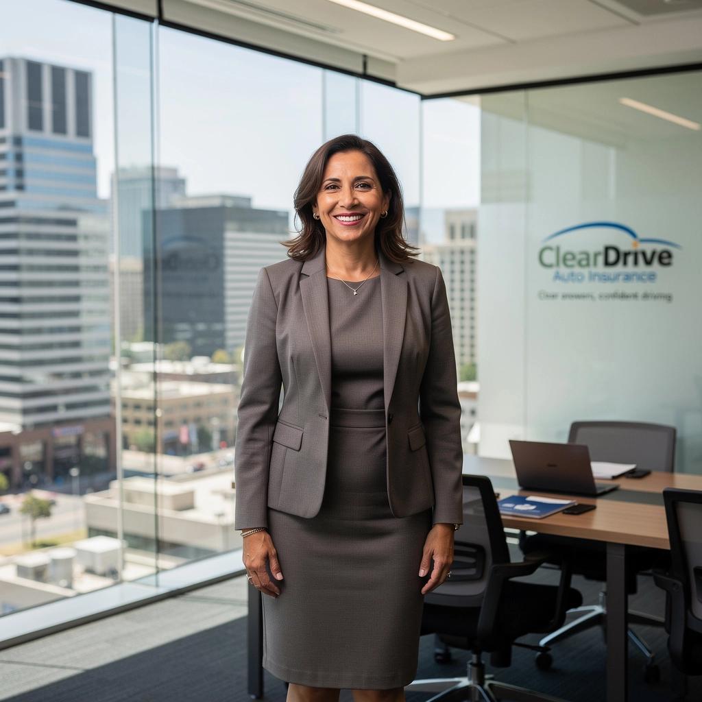 Ilustracja przedstawiająca osobę analizującą dokumenty ubezpieczeniowe w biurze.